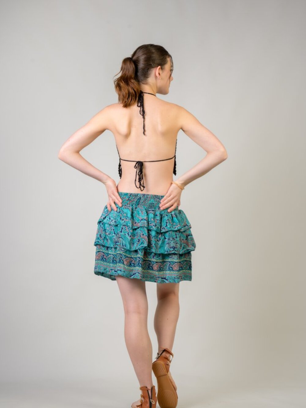 27.) Rhea Layered Pattern Bobbin Skirt (Assorted) - Picture 2 of 10